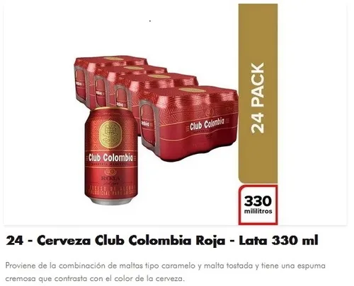 CERVEZA CLUB COLOMBIA ROJA 330  X 24